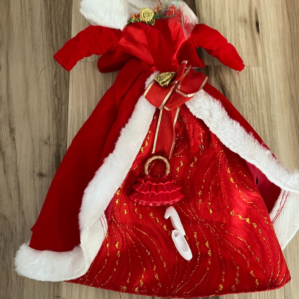 Barbie Fashion Doll Red Gown Heels Purse Outfit